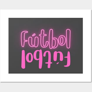 SCTX007 - Fútbol pink Glow outline & reverse reflection Posters and Art